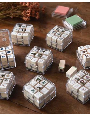 Set de Sellos mini de madera Kurasinokoto (9 piezas) | Beverly