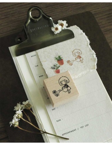 Growing Hope [Mini Girls At Home] Wood Stamp | Eileen Tai