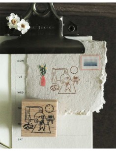 Home Workout [Mini Girls At Home] Wood Stamp | Eileen Tai