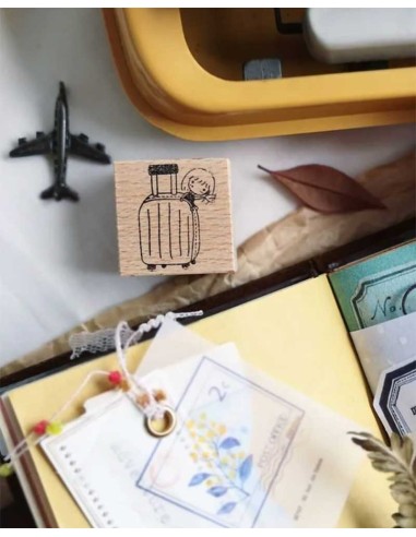 Adventure Begins [Mini Girls Travel] Wood Stamp | Eileen Tai