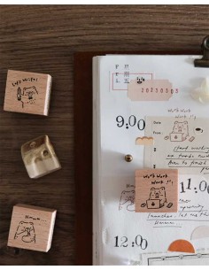 Brush Brush Brush [Beary Ordinary Days 04 Collection] Wood Stamp | Eileen Tai