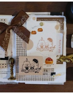 Bear & Girl Blissful Days Wood Stamp | Eileen Tai