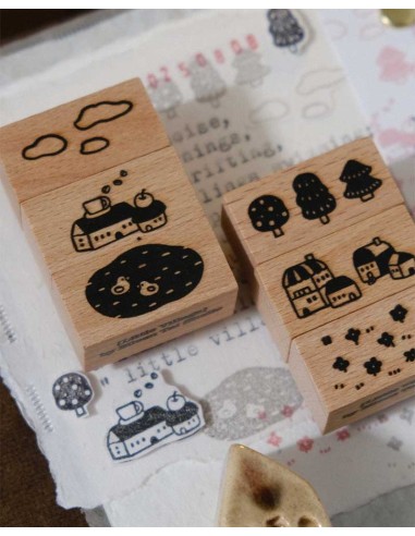 Set A [Little Village Collection] Wood Stamp Set | Eileen Tai