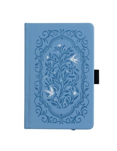 Songbird In Blue Pocket Dot Grid Notebook | Archer & Olive