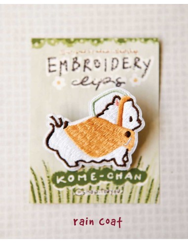 Rain Coat [Kome-chan] Embroidery Clip | Teayou