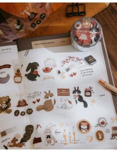 Bucle PET tape [Brillo] Deskside Stories [Ilustraciones Pre-cortadas] | wwiinngg