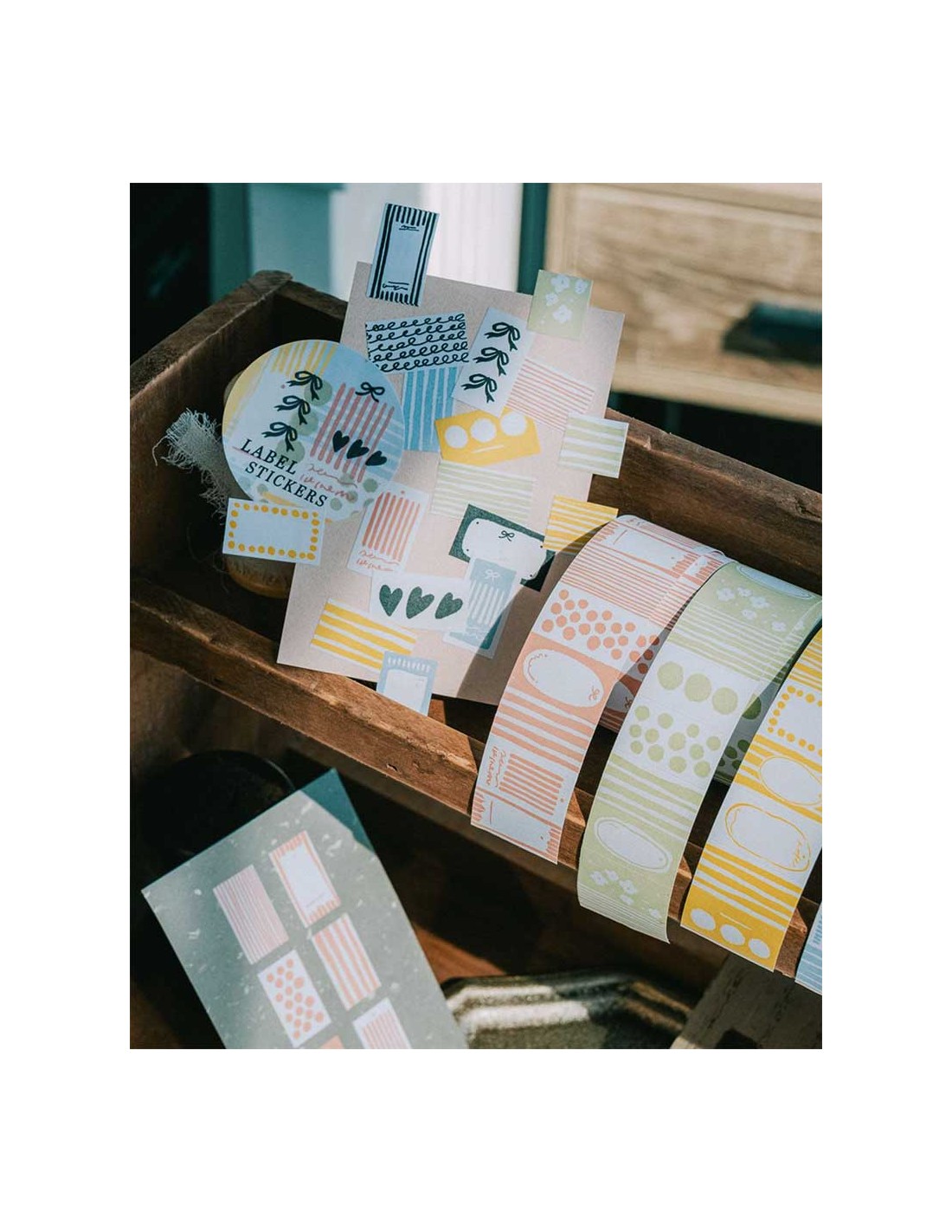 PaperNote [Green] Label Sticker | Meow Illustration