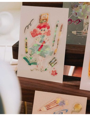 PET tape [Brillo Iridiscente] Stationery Fairy | Meow Illustration