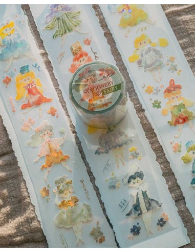 PET tape [Glossy & Iridescent] Stationery Fairy | Meow Illustration