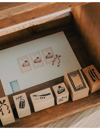 Mini Mag Club [The Tidy Mess Collection] Wood Stamp Set | Meow Illustration