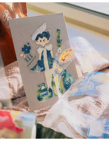 Loop PET tape [Glossy & Iridescent] Bunbōgu [Kiss-cut] | Meow Illustration