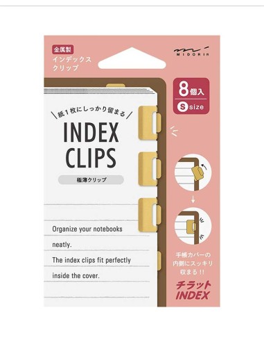 Marcapáginas Index Clip Chiratto Brass [S] | Midori