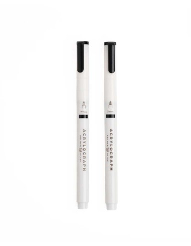Set de 2 Rotuladores de color Negro Acrylograph 0.7mm | Archer & Olive