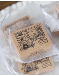Bearista Cafe Daydream [Pinky Elephant Collaboration]  Wood Stamp | Eileen Tai