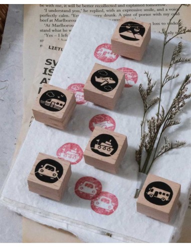 Mini Bus [Let's Go! Mini Collection] Wood Stamp | Eileen Tai