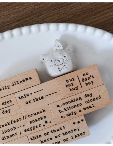 Typewriter Phrases [My Daily Dilemma Collection] Wood Stamp | Eileen Tai