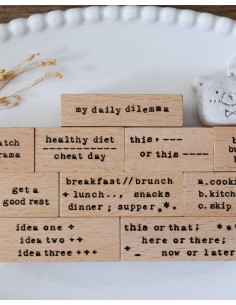 Typewriter Phrases [My Daily Dilemma Collection] Wood Stamp | Eileen Tai