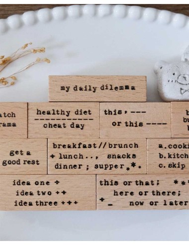 Sello de madera Typewriter Phrases [My Daily Dilemma Collection] | Eileen Tai