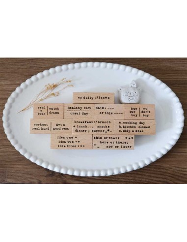 Sello de madera Typewriter Phrases [My Daily Dilemma Collection] | Eileen Tai