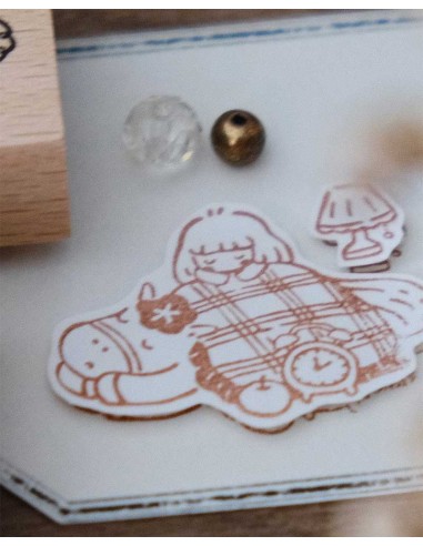 Sleepy Horse & Girl Wood Stamp | Eileen Tai