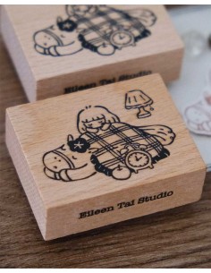 Sleepy Horse & Girl Wood Stamp | Eileen Tai