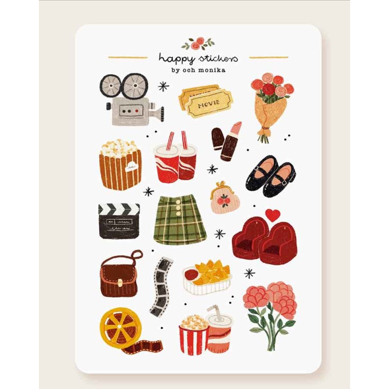 Movie Date Sticker Sheet | Och Monika