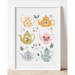 Ilustración Pastel Teapots [A5] | Och Monika