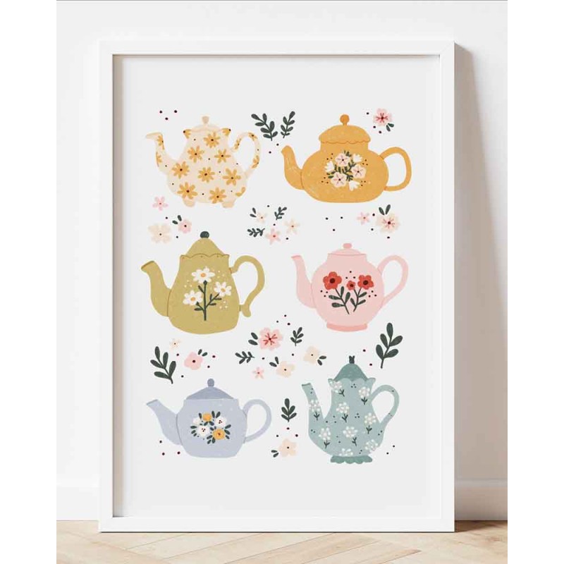 Ilustración Pastel Teapots [A5] | Och Monika