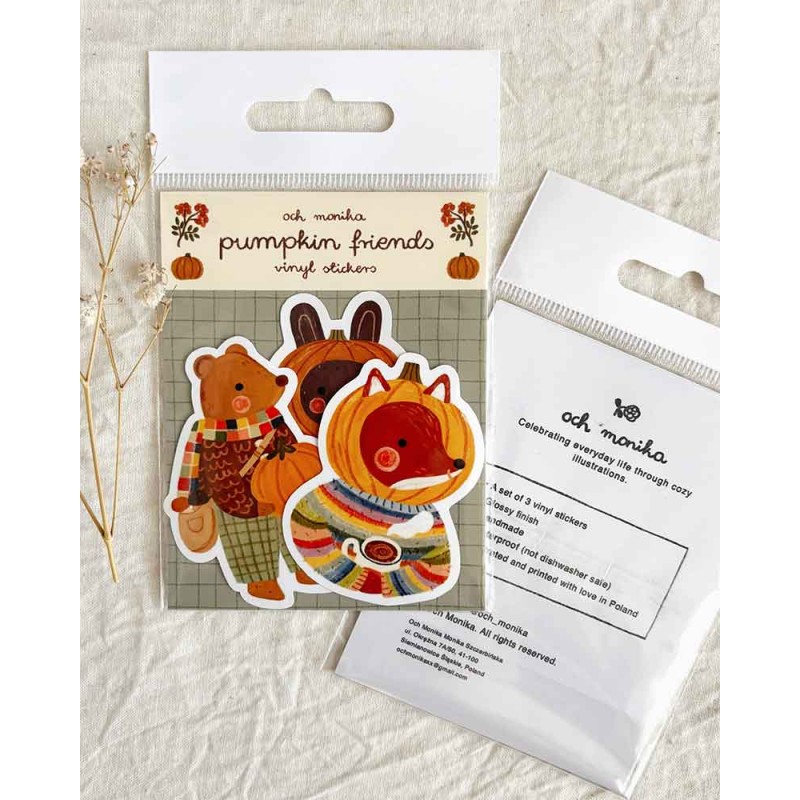 Pumpkin Friends Vinyl Sticker Set of 3 | Och Monika