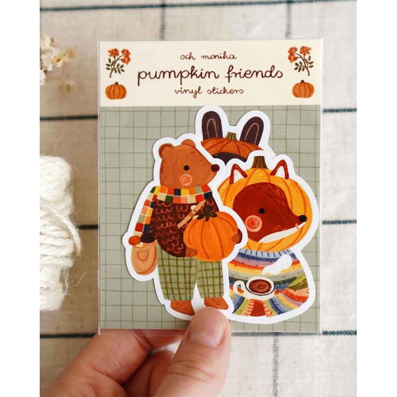 Pumpkin Friends Vinyl Sticker Set of 3 | Och Monika
