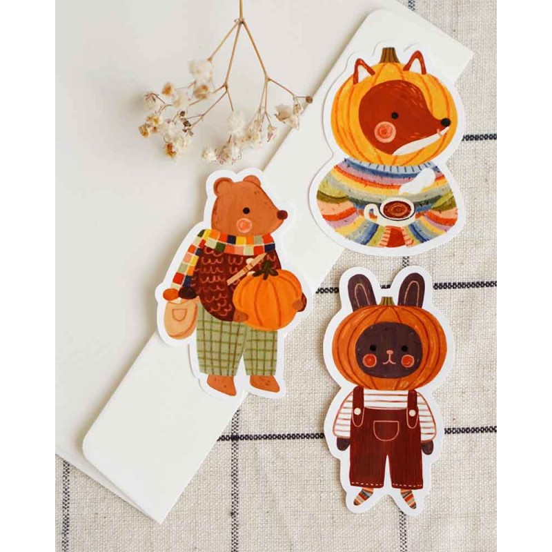 Pumpkin Friends Vinyl Sticker Set of 3 | Och Monika