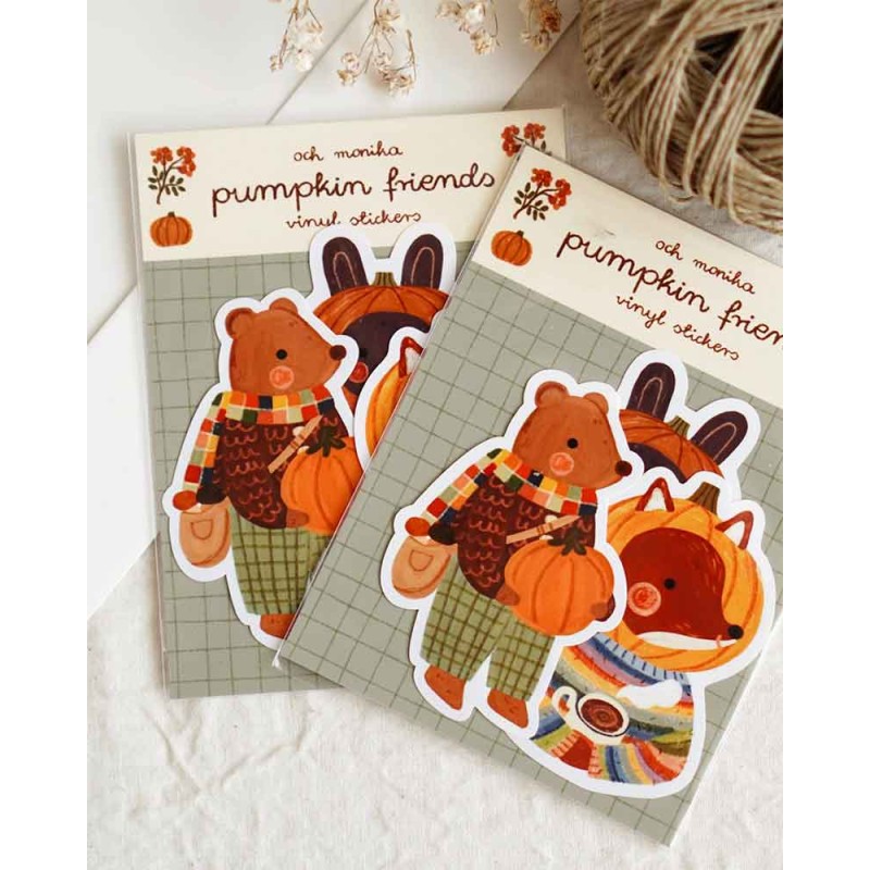 Pumpkin Friends Vinyl Sticker Set of 3 | Och Monika