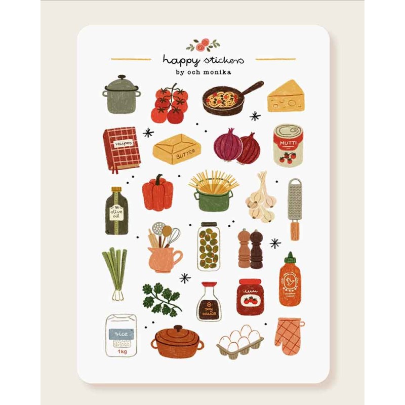 Home Cook Sticker Home Cooking Sticker Sheet | Och Monika