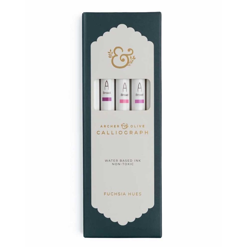 Fuchsia Calliograph Pens | Archer & Olive