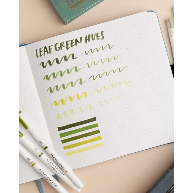 Leaf Green Acrylograph Pens 0.7mm | Archer & Olive