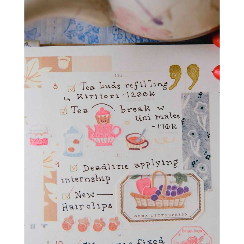 Mini Librito de Pegatinas Washi tape Seasonal Tea Party Vol.2 | Teayou