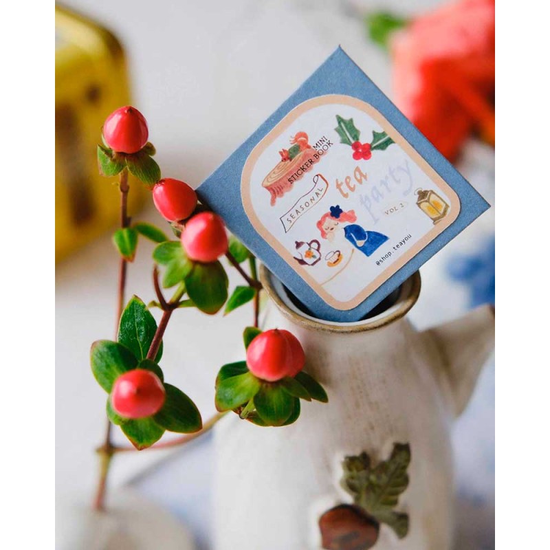 Washi tape Sticker book Seasonal Tea Party Vol.2 [Kiss-cut] | Teayou