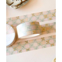 Washi tape Checked Clover [Gold Foil] - Seasons Decor | Teayou