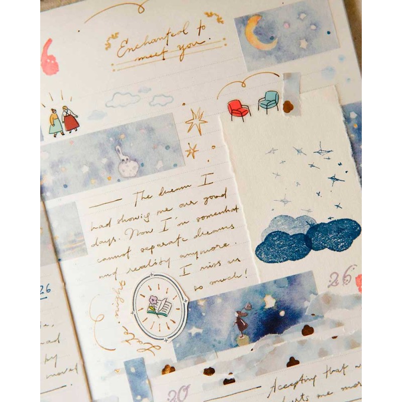 Yura Yura Scenery Keshiki - Kiritori Washi tape [Gold Foil] | Teayou