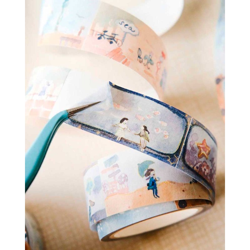 Yura Yura Scenery Keshiki - Kiritori Washi tape [Gold Foil] | Teayou