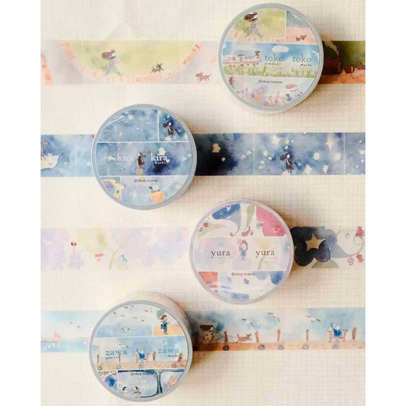 Kira Kira Scenery Keshiki - Kiritori Washi tape [Gold Foil] | Teayou
