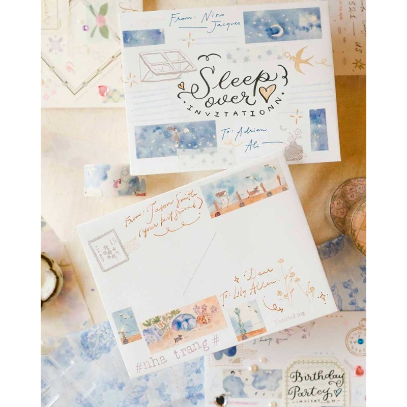 Washi tape Zawa Zawa Scenery Keshiki - Kiritori [Pre-cortado] | Teayou