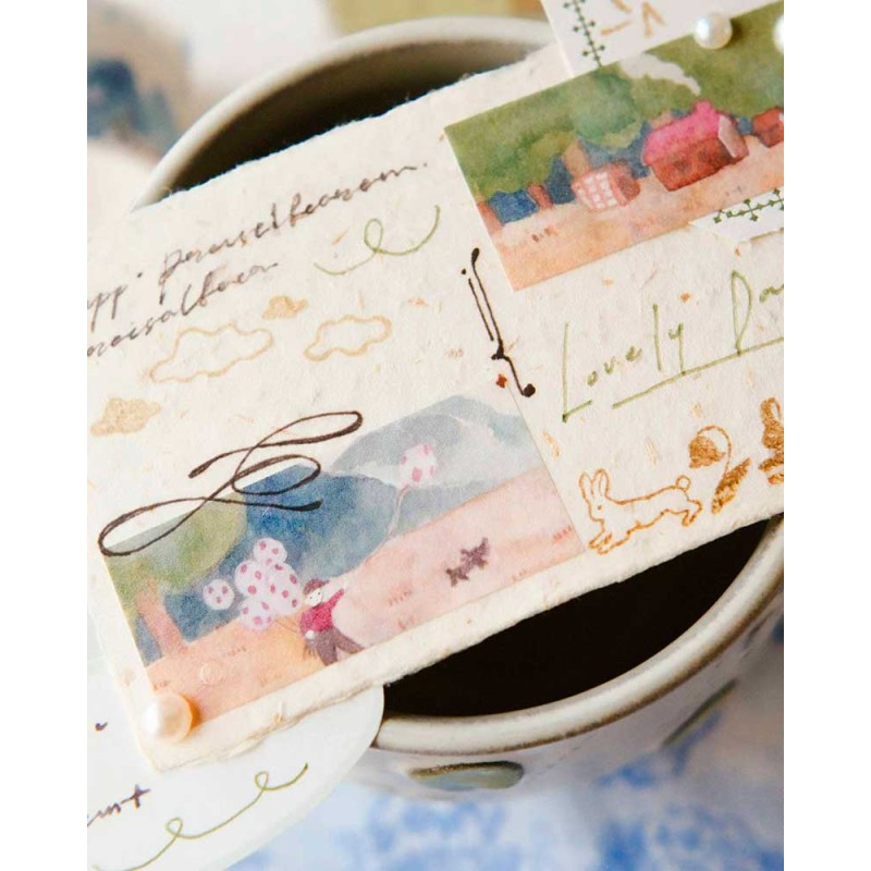 Washi tape Zawa Zawa Scenery Keshiki - Kiritori [Pre-cortado] | Teayou