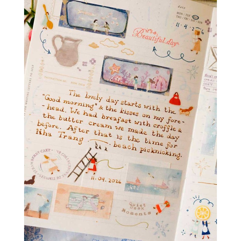 Washi tape Zawa Zawa Scenery Keshiki - Kiritori [Pre-cortado] | Teayou