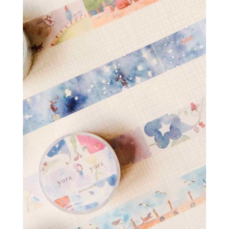 Washi tape Zawa Zawa Scenery Keshiki - Kiritori [Pre-cortado] | Teayou