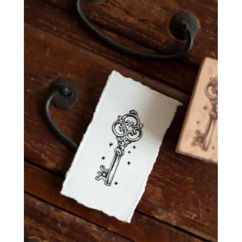 Sello de madera Heart Key Leaf [Antique Curiosities] | Loi Design