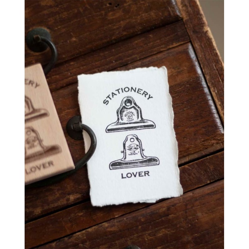 Sello de madera Retro Metal Clip [Antique Curiosities] | Loi Design