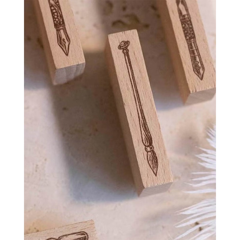 Glass Pen [Vintage Stationery Store] Wood Stamp | Loi Design