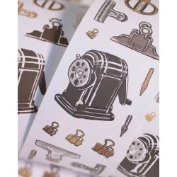 Bucle Rollo de Pegatinas Retro Stationery [Pre-cortado] | Loi Design