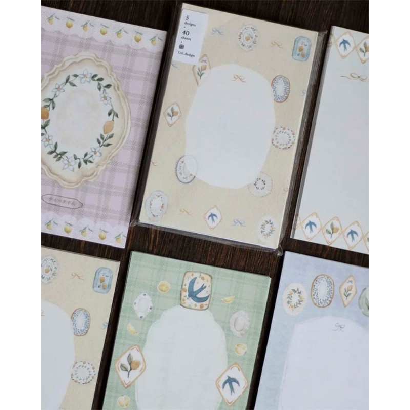 Lemon & Bird Tray Letter Pad | Loi Design